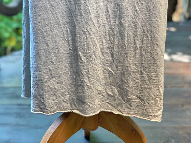 asana x chewin'bacco ヘンプコットン 厚手 タイト スリット ロングスカート・きなり