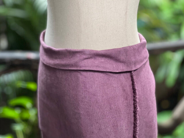 asana x chewin'bacco ヘンプコットン 厚手 タイト スリット ロングスカート・きなり