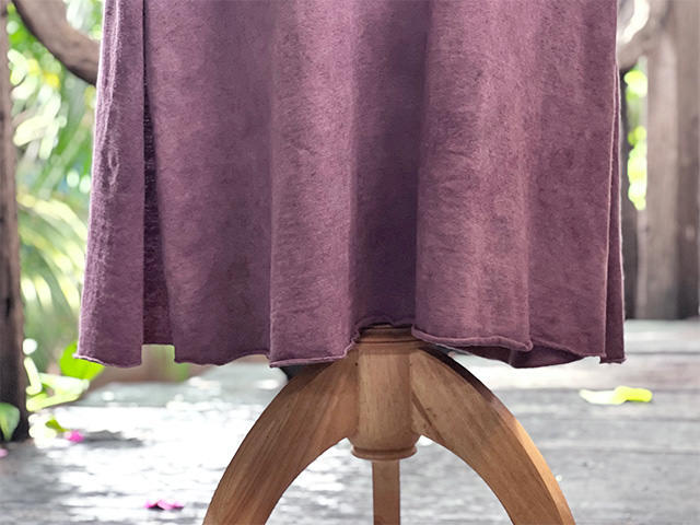 asana x chewin'bacco ヘンプコットン 厚手 タイト スリット ロングスカート・きなり