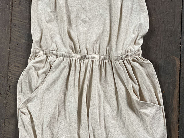 asana ヘンプコットン 薄手 オーバーオール・きなり