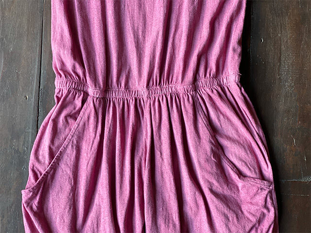 asana ヘンプコットン 薄手 オーバーオール・草木染め