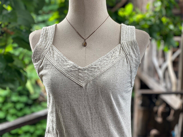 asana x chewin'bacco ヘンプコットン 厚手 スリット チュニック・きなり