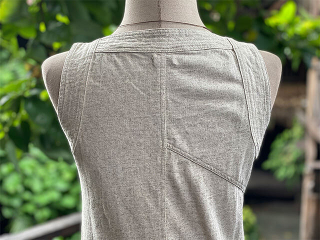 asana x chewin'bacco ヘンプコットン 厚手 スリット チュニック・きなり