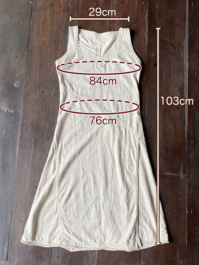 asana x chewin'bacco ヘンプコットン 厚手 スリット チュニック・きなり