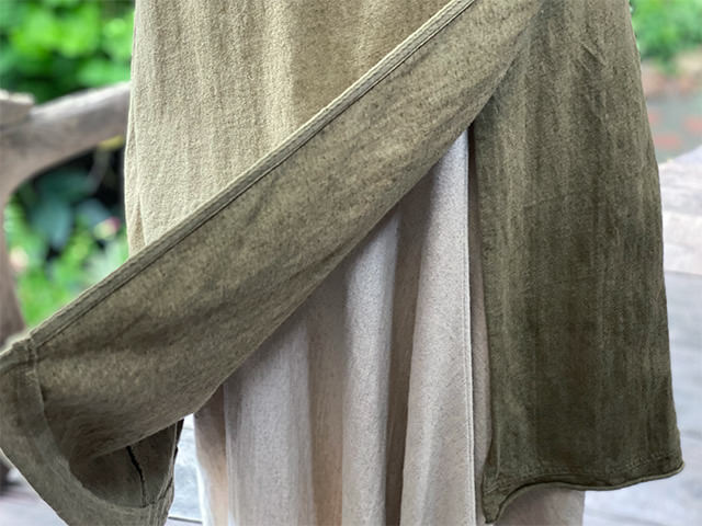 asana x chewin'bacco ヘンプコットン 厚手 スリット チュニック・きなり