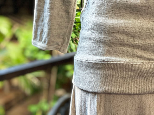 asana x chewin'bacco ヘンプコットン 厚手 ラグラン 七分袖 カットソー・きなり