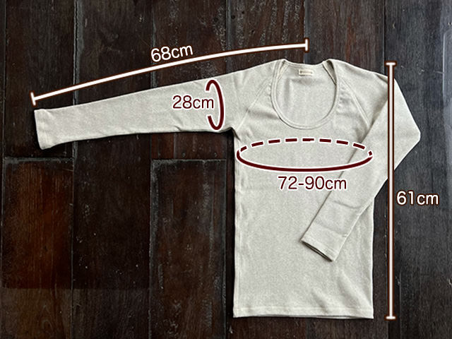 asana x chewin'bacco ヘンプコットン リブ ラグラン ロングスリーブ・きなり