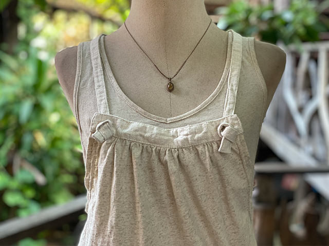 asana x chewin'bacco ヘンプコットン 薄手 フレアー バギー オーバーオール・きなり