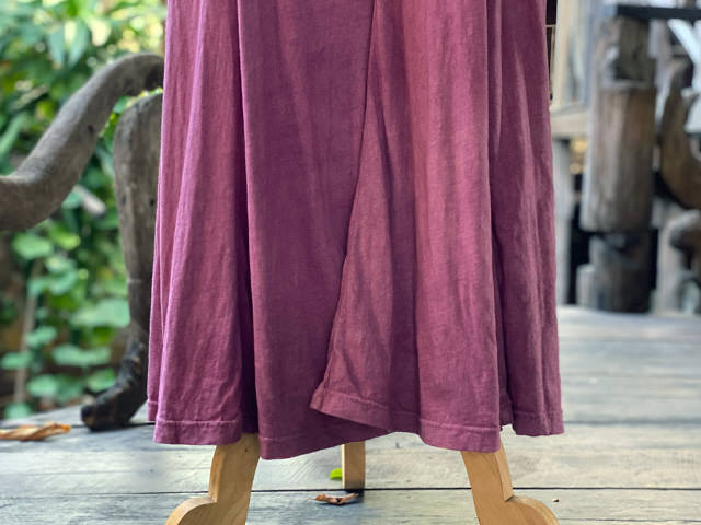 asana x chewin'bacco ヘンプコットン 薄手 フレアー バギー オーバーオール・草木染め