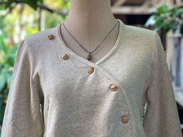 asana x chewin'bacco ヘンプコットン ふかふか カシュクール ジャケット・きなり