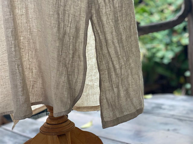 asana x chewin'bacco HEMP100% ゆったり ロング ワンピース・きなり