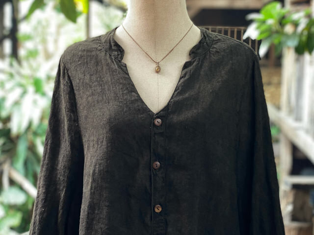 asana x chewin'bacco HEMP100% ゆったり ロング ワンピース・きなり