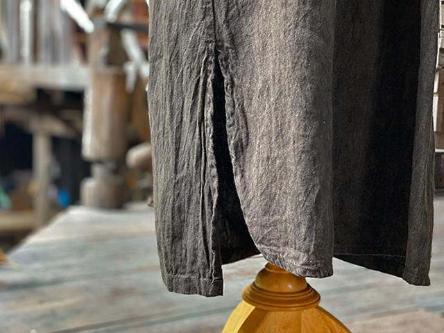 asana x chewin'bacco HEMP100% ゆったり ロング ワンピース・きなり