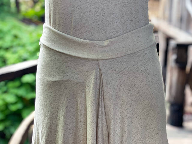 asana x chewin'bacco ヘンプコットン 薄手 レイヤード スカート・きなり