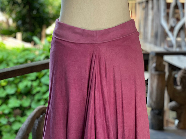 asana x chewin'bacco ヘンプコットン 薄手 レイヤード スカート・きなり