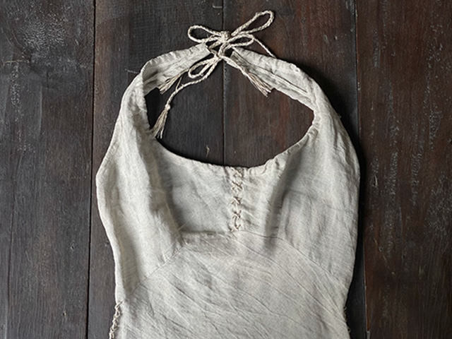 asana x chewin'bacco HEMP100% バイアス キャミ ワンピース・きなり