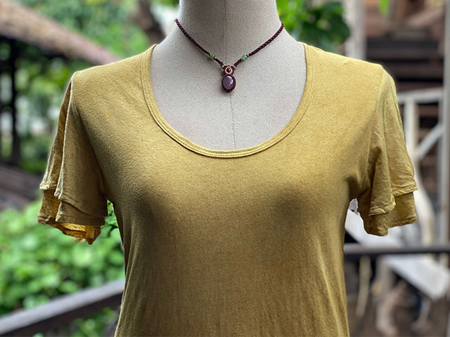 asana x chewin'bacco ヘンプコットン ダブル フレンチ Tee・草木染め