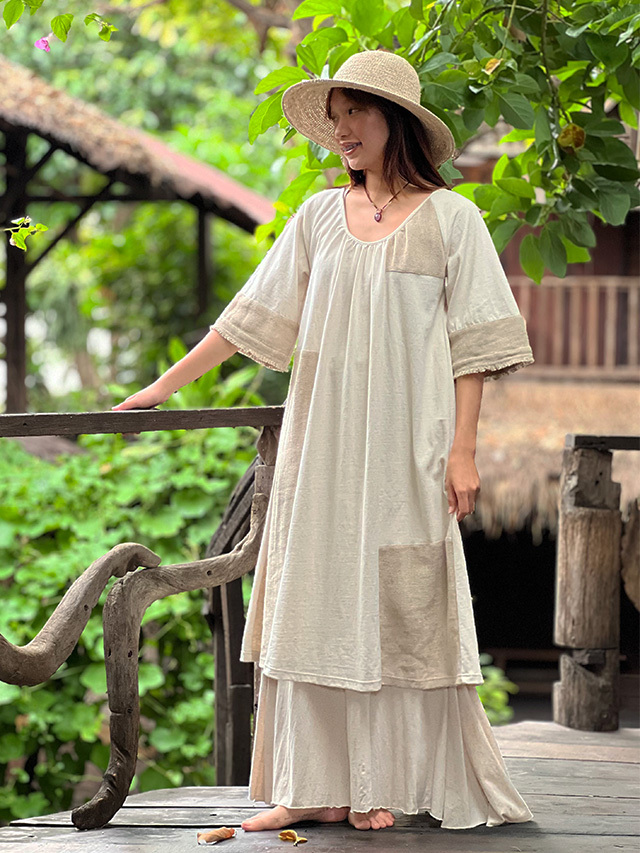 【kokoさま専用ページ】linenバンブーワッシャー・茅織調ざっくり asana x chewin'bacco ヘンプコットン 厚手 パッチワーク