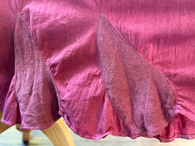 asana x chewin'bacco ヘンプコットン 薄手 切り替え ロング ワンピース・草木染め