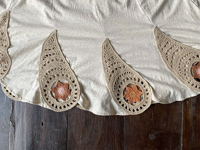 asana x chewin'bacco ヘンプコットン 薄手 切り替え ロング ワンピース・きなり