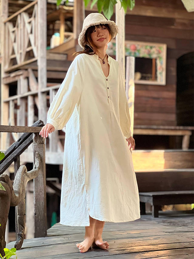 こ*こ様 ゆったりサイズのワンピース D*g*y dgy ワンピース コットンワッシャー ブロックカラー M〜3L