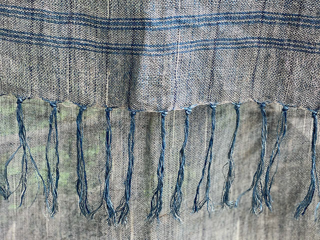 karma HEMP100% 手織り ショール・インディゴ草木染め