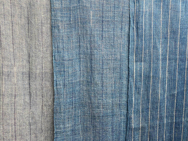 karma HEMP100% 手織り ショール・インディゴ草木染め