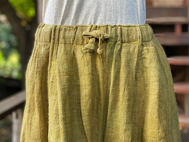 Karma HEMP100% 手織り パンツスカート・草木染め