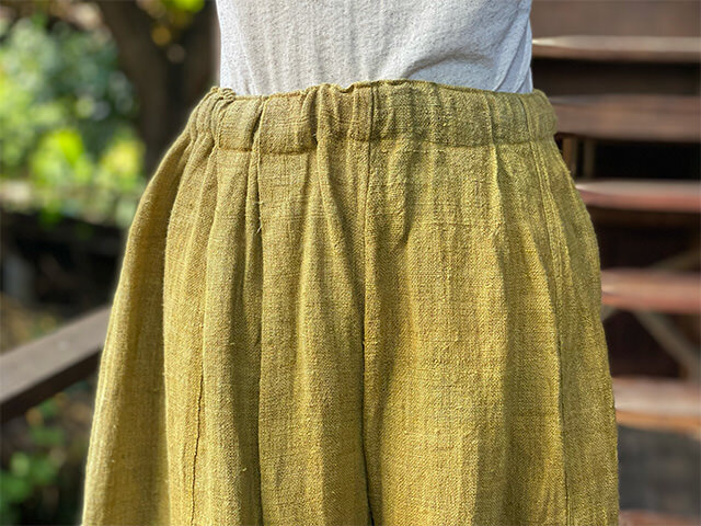 Karma HEMP100% 手織り パンツスカート・草木染め