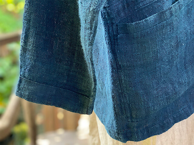 Karma HEMP100% 手織り 羽織り・インディゴ 草木染め