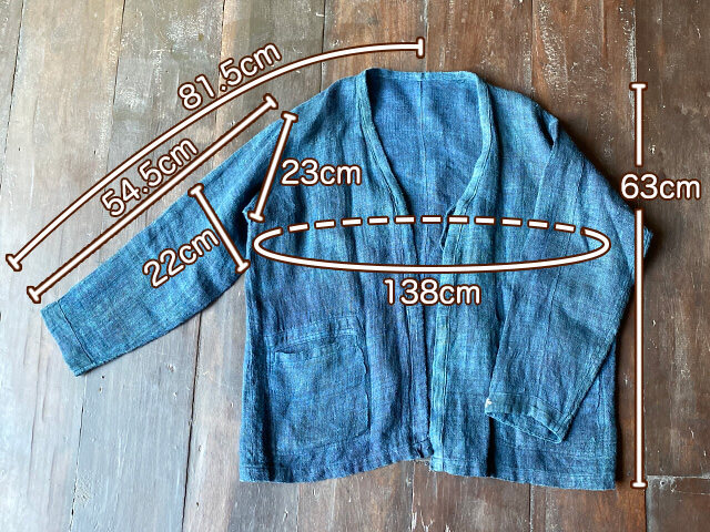 Karma HEMP100% 手織り 羽織り・インディゴ 草木染め