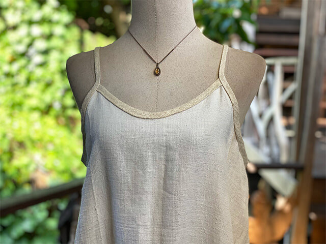 Karma HEMP100% 手織り ロング キャミ ワンピース・きなり