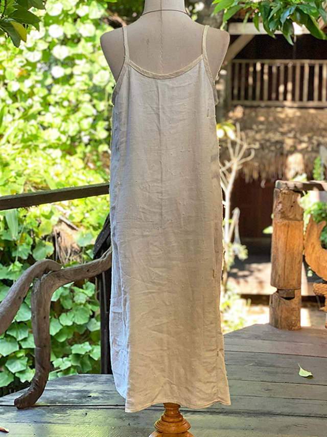 Karma HEMP100% 手織り ロング キャミ ワンピース・きなり【パヤカ