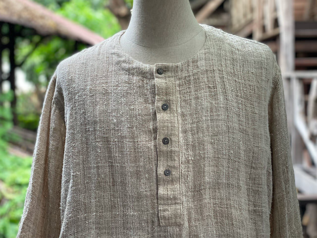 Karma HEMP100% 手織り ロングスリーブ シャツ