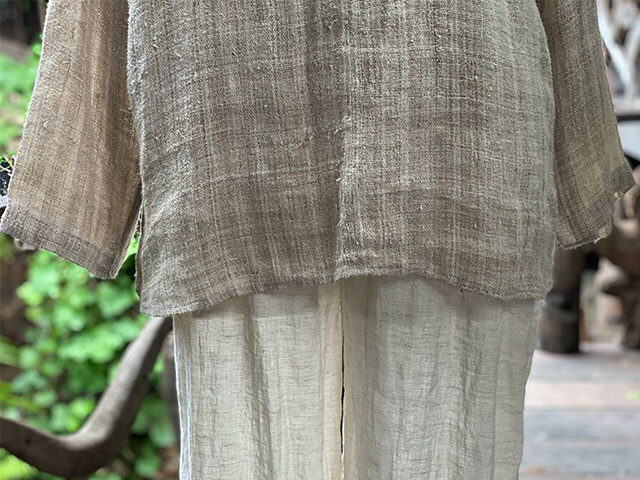 Karma HEMP100% 手織り ロングスリーブ シャツ