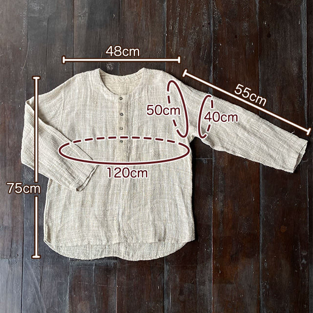 Karma HEMP100% 手織り ロングスリーブ シャツ