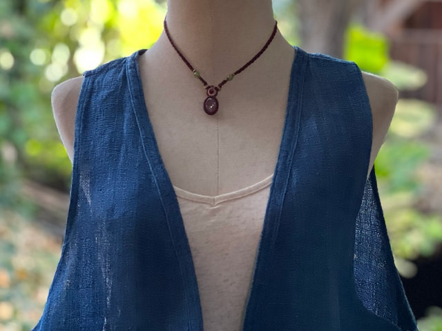 Karma HEMP100% 手織り ベスト・草木染め