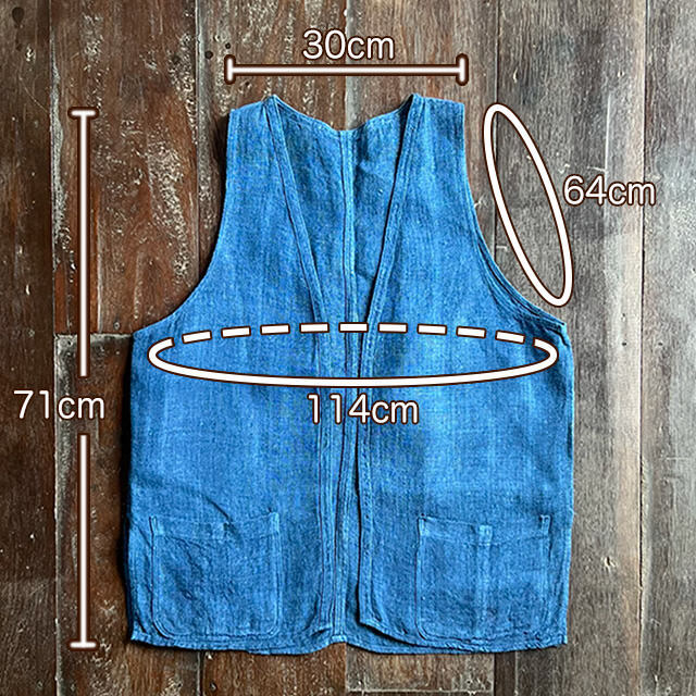 Karma HEMP100% 手織り ベスト・草木染め