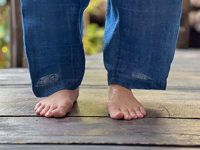 Karma HEMP100% 手織り タイパンツ・草木染め