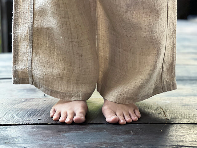 Karma HEMP100% 手織り タイパンツ・きなり