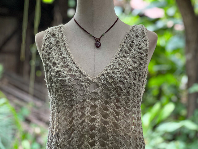 Karma HEMP100% 手編み ノースリーブ ワンピース