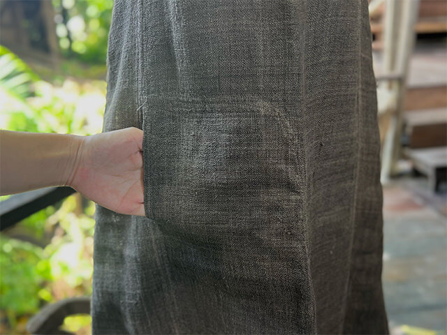 Karma HEMP100% 手織り ノースリーブ ワンピース・草木染めグラデーション