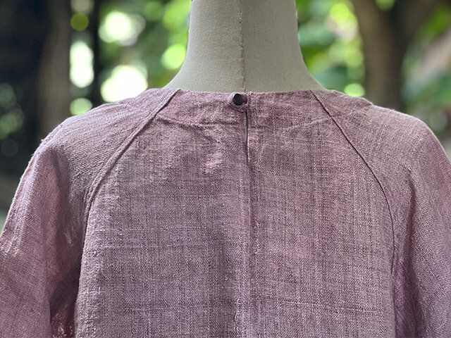 Karma HEMP100% 手織り ロングスリーブ ワンピース・草木染め