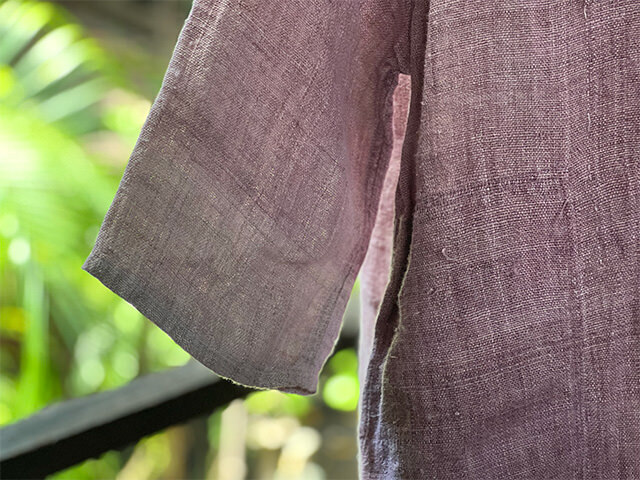 Karma HEMP100% 手織り ロングスリーブ ワンピース・草木染め