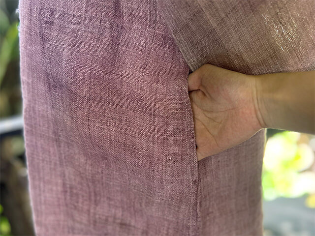 Karma HEMP100% 手織り ロングスリーブ ワンピース・草木染め