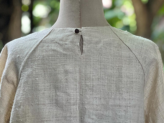 Karma HEMP100% 手織り ロングスリーブ ワンピース・きなり