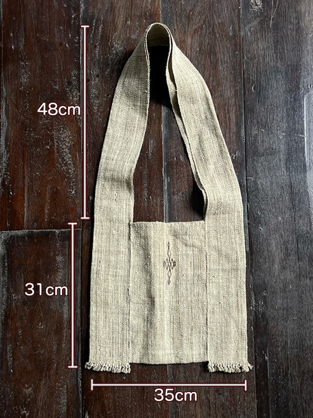 Karma HEMP100% 手織り手縫い ショルダーバッグ・手刺繍