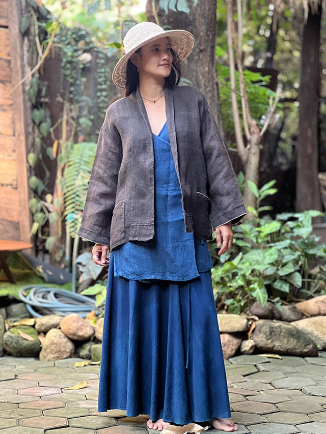 Karma HEMP100% 手織り ジャケット・草木染め/マクガ【パヤカ