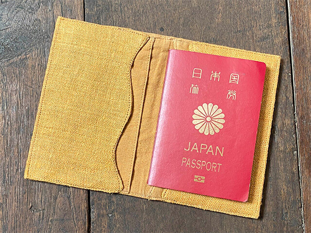 HEMP 古布付き パスポート ケース