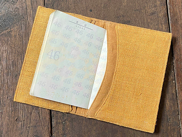HEMP 古布付き パスポート ケース